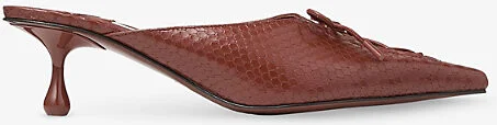 Womens Cognac Scarlett 50 Printed Leather Mules Eur 41 / 8 Uk Women