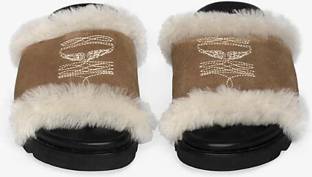 Womens Cognac Teddy Suede Mules Eur 37 / 4 Uk Women - Image 2