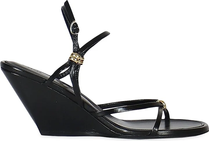Women's Coil 60MM Leather Sandals - Black - Size 6
