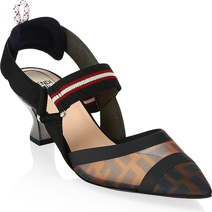 Women's Colibri 55MM Mesh Slingback Pumps - Black Multi - Size 6 - Image 2