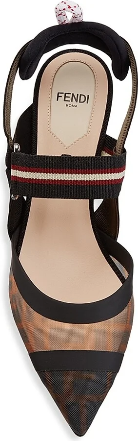 Women's Colibri 55MM Mesh Slingback Pumps - Black Multi - Size 6 - Image 5