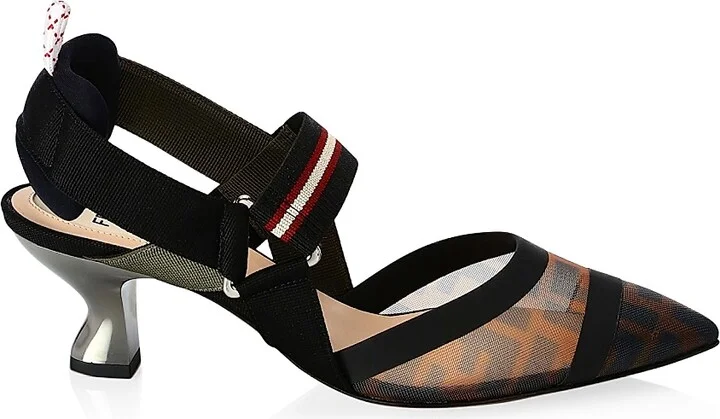 Women's Colibri 55MM Mesh Slingback Pumps - Black Multi - Size 6