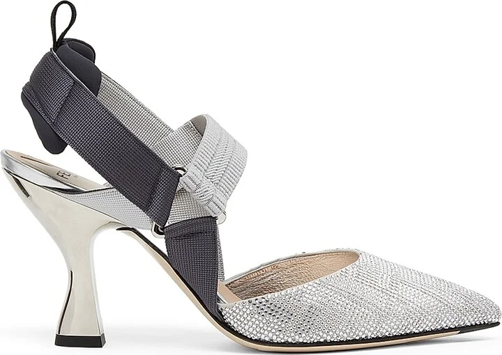 Women's Colibri 85MM Crystal-Embellished Slingback Pumps - Grey - Size 5