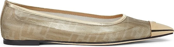 Women's Colibri FF Logo Mesh Ballet Flats - Gold - Size 6