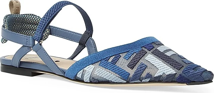 Women's Colibri FF Logo Slingback Flats - Blue Grey - Size 6 - Image 2