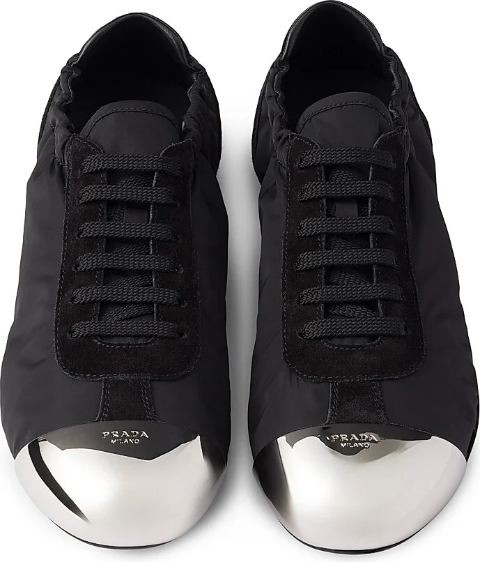 Women's Collapse Re-Nylon and Suede Sneakers with Metal Toecap - Black - Size 5 - Image 3