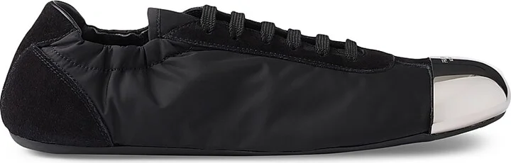 Women's Collapse Re-Nylon and Suede Sneakers with Metal Toecap - Black - Size 5