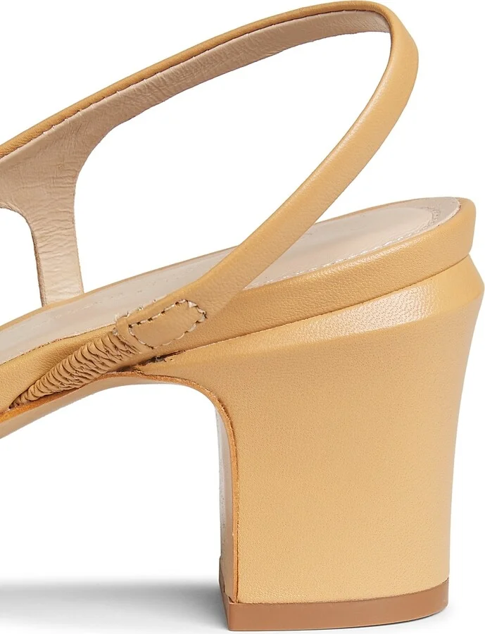 Women's COLLECTION 60MM Leather Slingback Pumps - Black Cream - Size 5 - Image 11