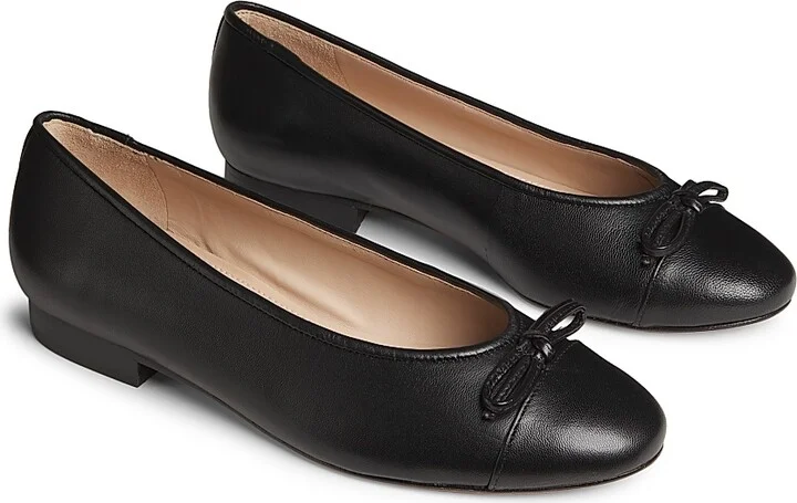Women's COLLECTION Leather Ballet Flats - Black - Size 5 - Image 2