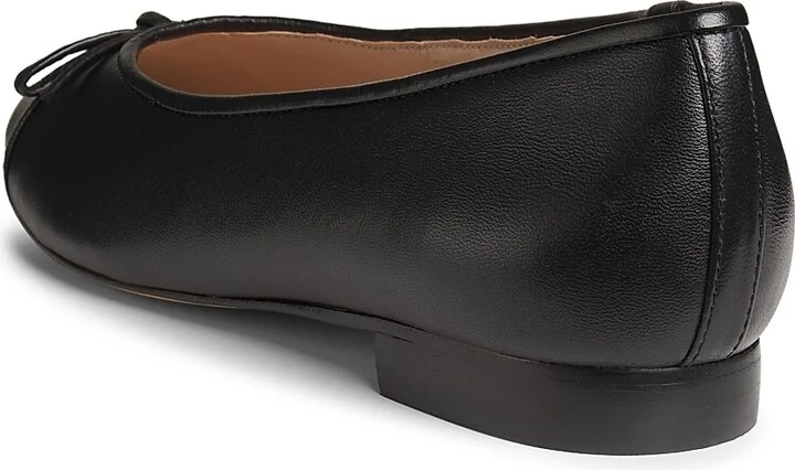 Women's COLLECTION Leather Ballet Flats - Black - Size 5 - Image 3
