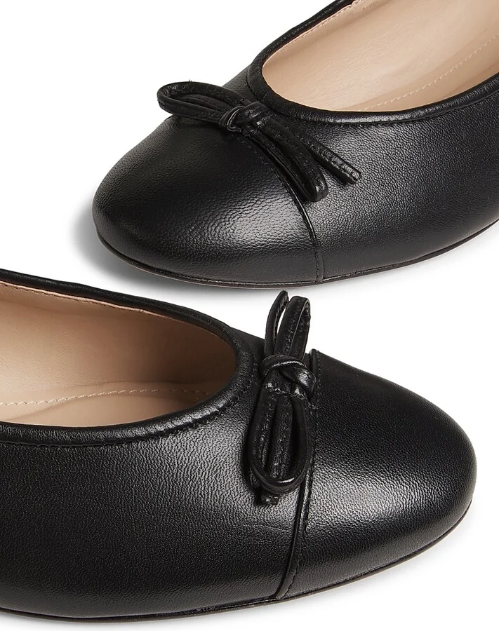 Women's COLLECTION Leather Ballet Flats - Black - Size 5 - Image 5