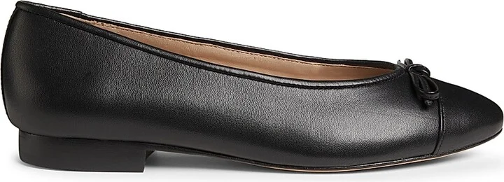Women's COLLECTION Leather Ballet Flats - Black - Size 5