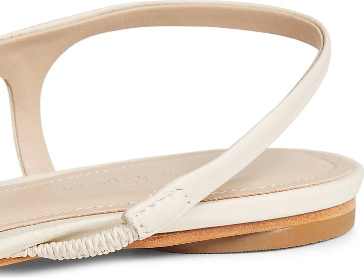 Women's COLLECTION Leather Slingback Flats - Cream Black - Size 5 - Image 5