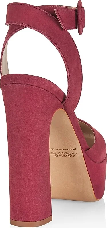 Women's COLLECTION Mary Jane Suede Platform Pumps - Wine - Size 8.5 - Image 3