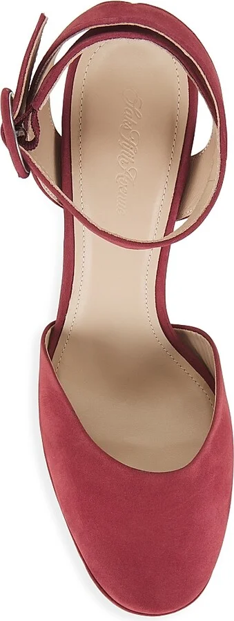 Women's COLLECTION Mary Jane Suede Platform Pumps - Wine - Size 8.5 - Image 5