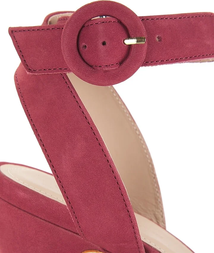 Women's COLLECTION Mary Jane Suede Platform Pumps - Wine - Size 8.5 - Image 6