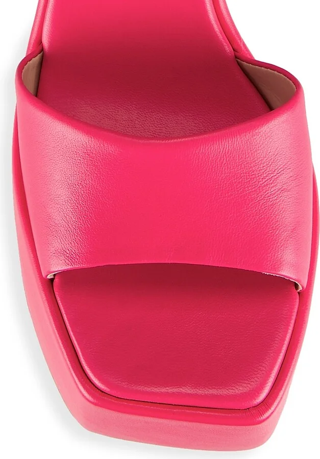Women's COLLECTION Sky-high Platform Leather Sandals - Magenta - Size 6 - Image 4