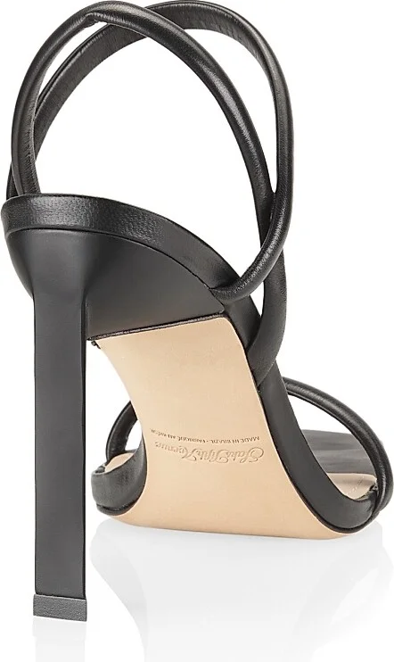 Women's COLLECTION Strappy Leather Heels - Black - Size 10 - Image 3