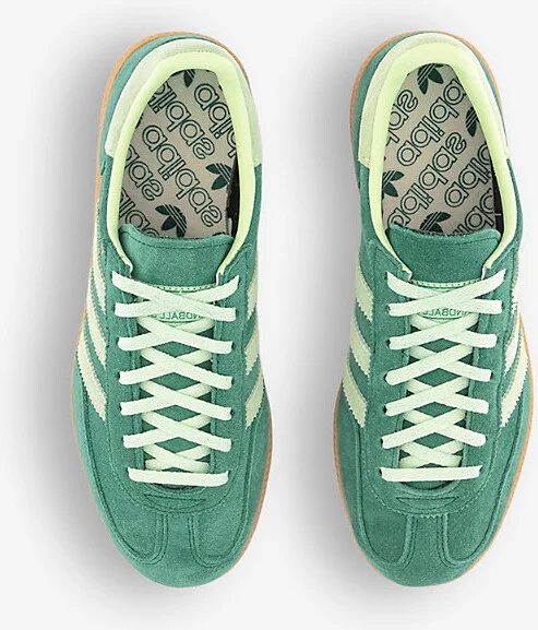 Womens Collegiate Green Handball Spezial 3-Stripes Suede Low-Top Trainers Eur 38/5 Uk Women - Image 2
