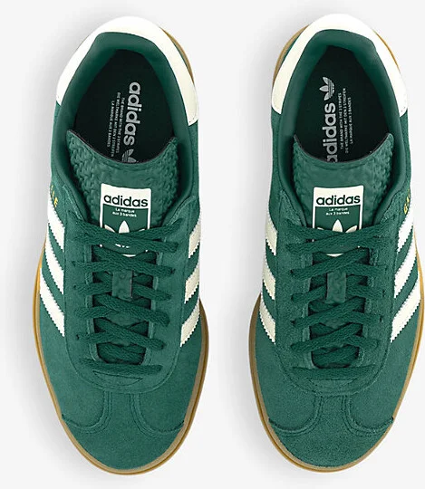 Womens Collegiate Green Offwhit Gazelle Bold Brand-Stripe Suede Low-Top Trainers Eur 38/5 Uk Women - Image 2