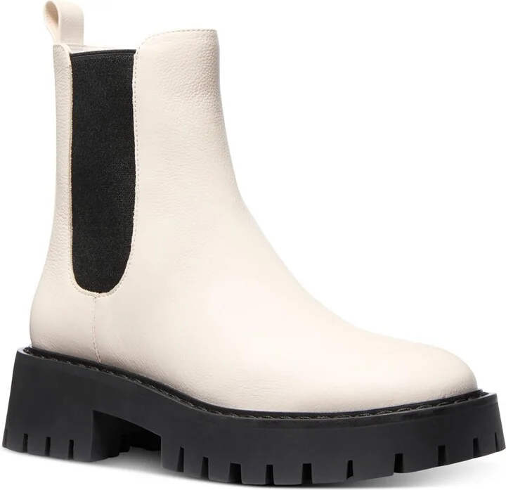 Womens Colorblock Leather Booties