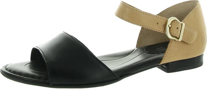 Womens Colorblock Leather Flatform Sandals