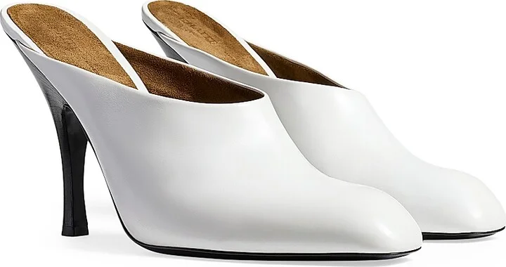 Women's Colt 100MM Leather Mules - Optic White - Size 6 - Image 2