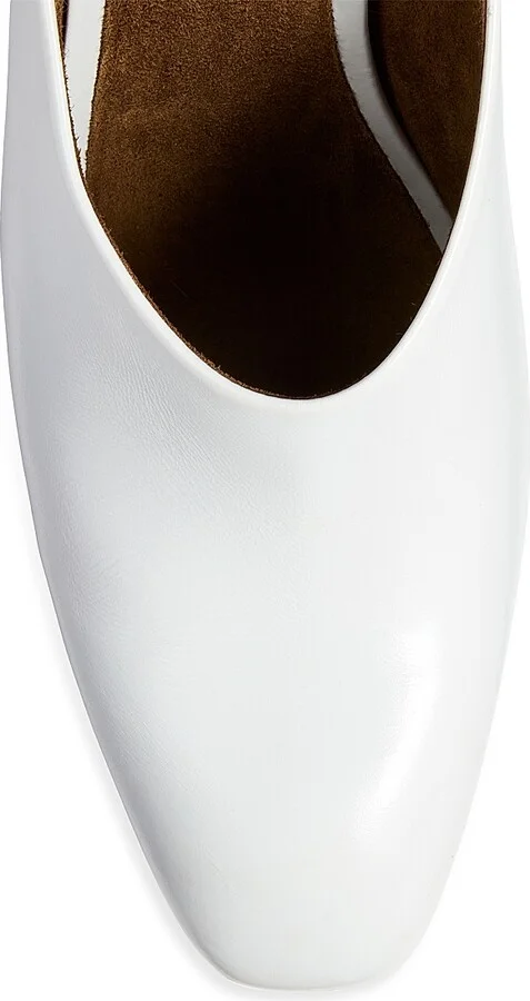 Women's Colt 100MM Leather Mules - Optic White - Size 6 - Image 4