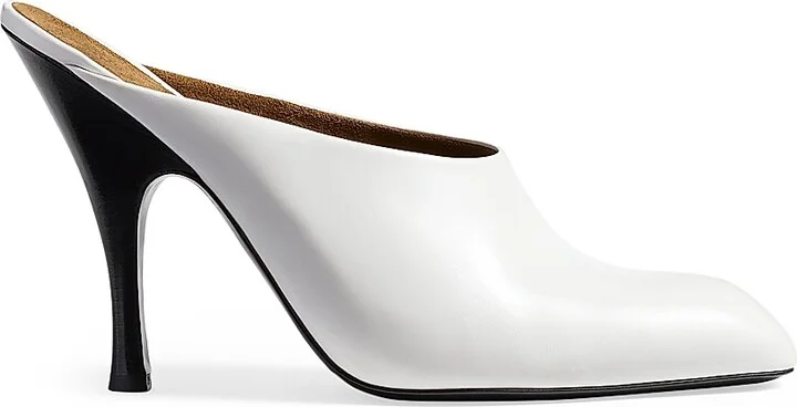 Women's Colt 100MM Leather Mules - Optic White - Size 6