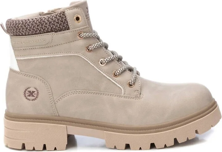 Women's Combat Booties In Beige