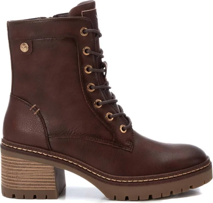Women's Combat Booties In Brown