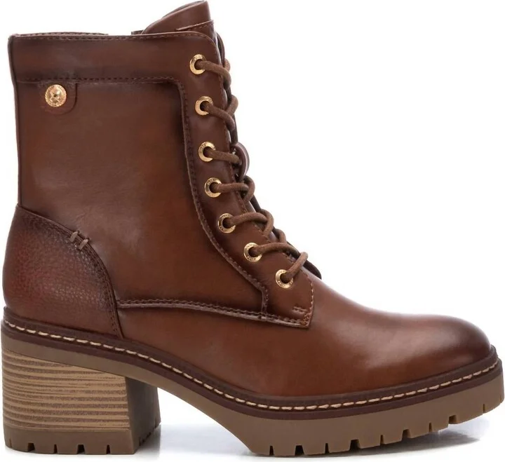 Women's Combat Booties In Camel