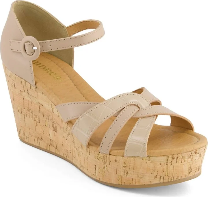 Women's Comfort Ankle Strap Sandal In Beige