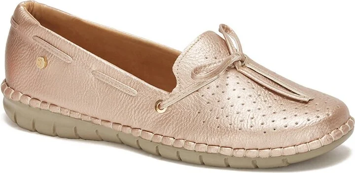 Women's Comfort Moccasins In Rose Gold