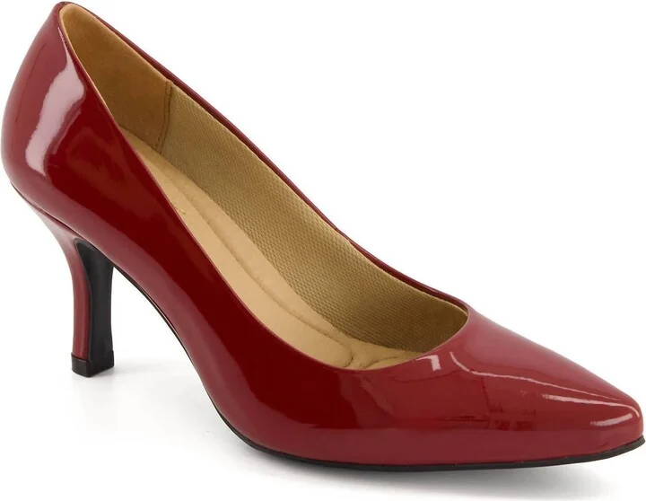 Women's Comfort Plus Medium Heel Stilettos Shoes In Medium Red