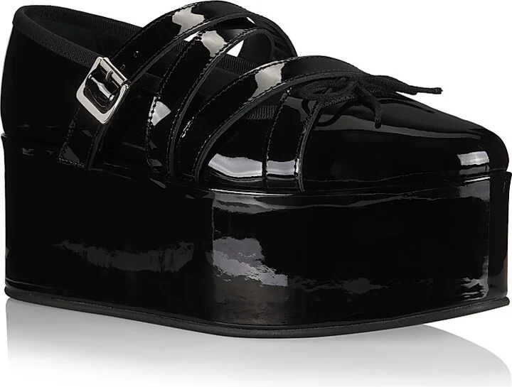 Women's Comme des Garçons x Repetto Patent Leather Platforms - Black - Size 8 - Image 2