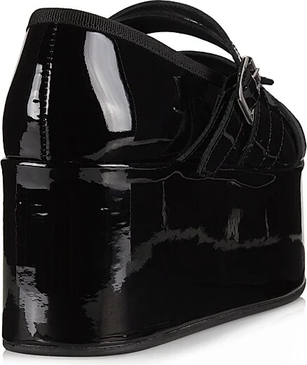 Women's Comme des Garçons x Repetto Patent Leather Platforms - Black - Size 8 - Image 3