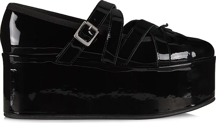 Women's Comme des Garçons x Repetto Patent Leather Platforms - Black - Size 8
