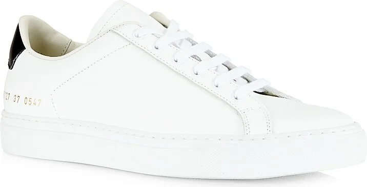 Women's Common Projects Retro Classic Low-Top Sneakers - White Black - Size 5 - Image 2