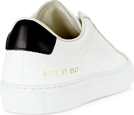 Women's Common Projects Retro Classic Low-Top Sneakers - White Black - Size 5 - Image 3