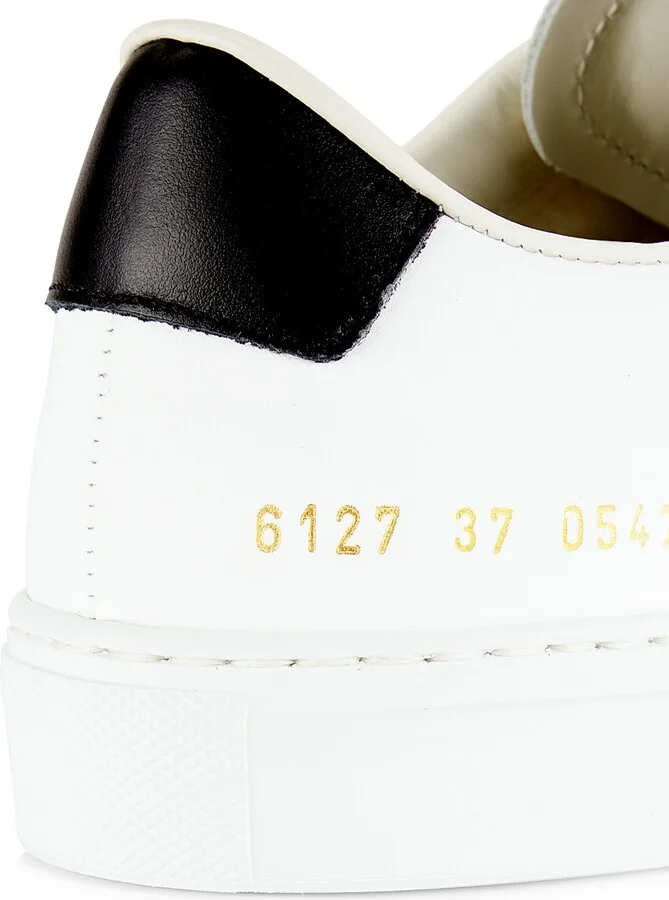 Women's Common Projects Retro Classic Low-Top Sneakers - White Black - Size 5 - Image 6