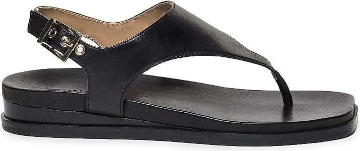 Women's Concord Leather Wedge Sandals - Black - Size 6 - Image 2