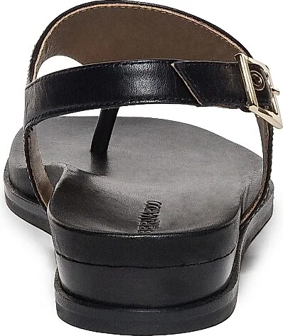 Women's Concord Leather Wedge Sandals - Black - Size 6 - Image 5
