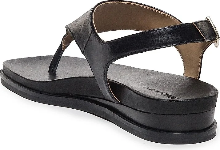 Women's Concord Leather Wedge Sandals - Black - Size 6 - Image 6