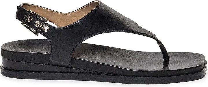 Women's Concord Leather Wedge Sandals - Black - Size 6