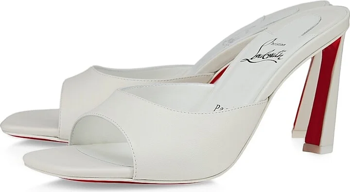 Women's Condora 85MM Leather Mules - Bianco - Size 8 - Image 2
