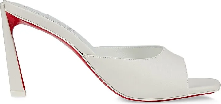 Women's Condora 85MM Leather Mules - Bianco - Size 8