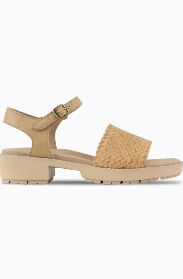 Women's Conner Ankle Strap Platform Sandal In Natural Woven Combo