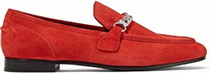 Women's Cooper Suede Loafer Shoes In Red