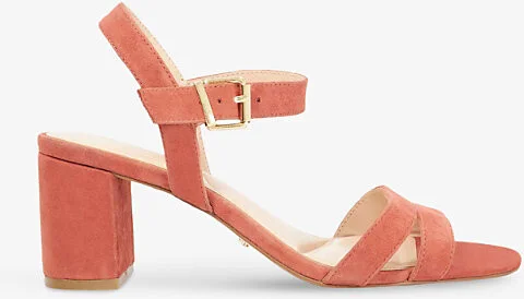 Womens Coral Suede Merisa Suede Block-Heel Sandals Eur 36 / 3 Uk Women